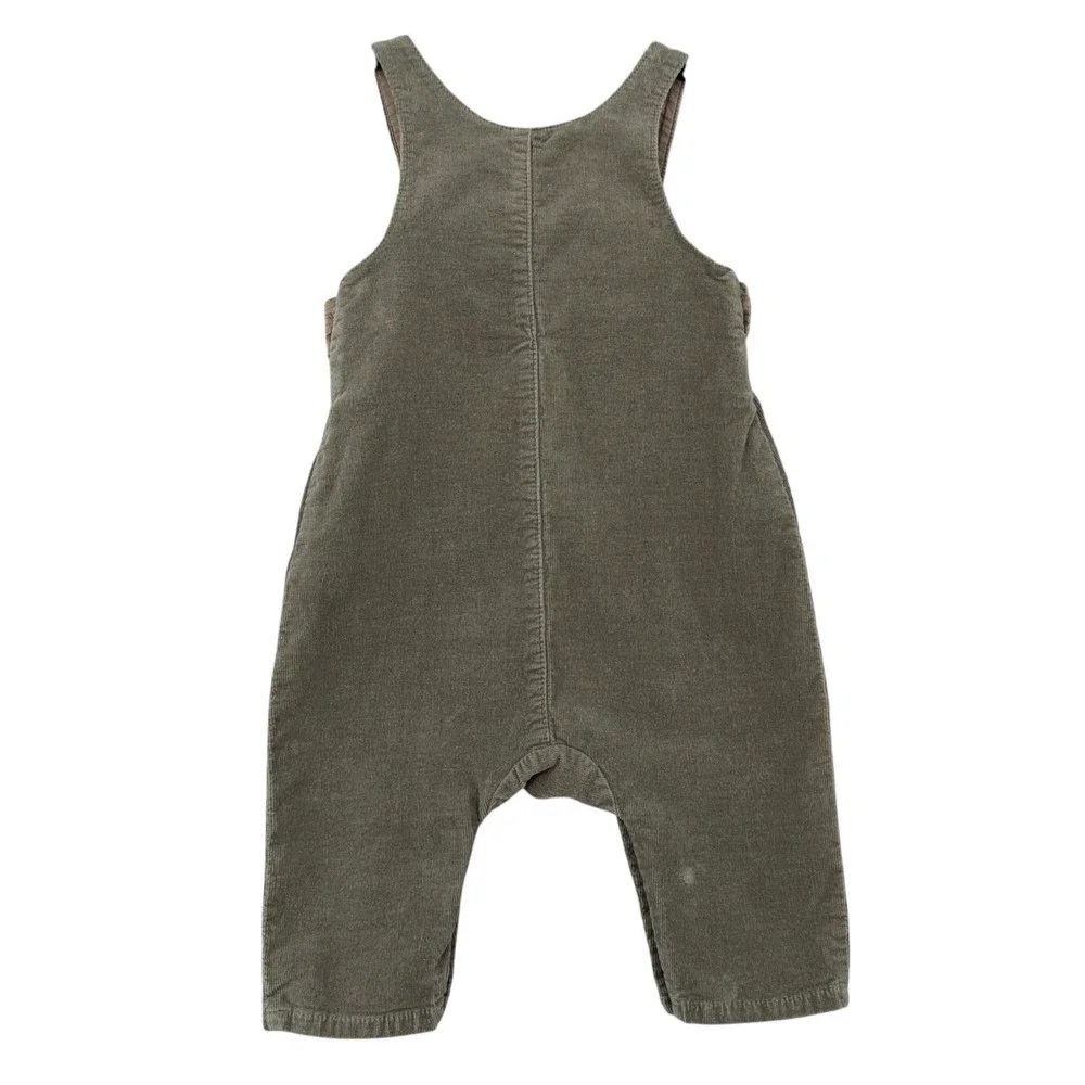 Susu‎ & Cra Baby Corduroy Overalls Olive Green 6M Korean Fashion Bib Jumpsuit